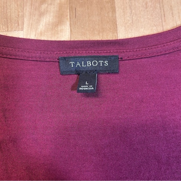 Talbots Maroon Lace Front Tank Top - Picture 3 of 8